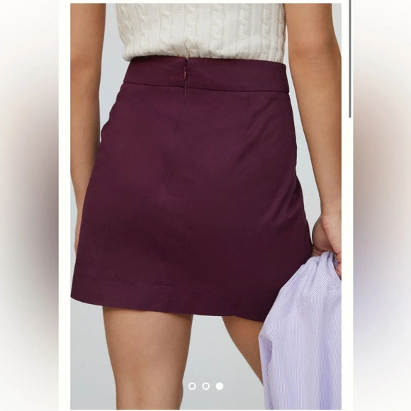 NWT raspberry (purple) Anthropologie Porridge Structured-Mini Skirt size xl - Picture 3 of 6